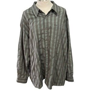 Quest Mens Shirt Long Sleeve Green‎ Plaid Hiking Outdoor Size 2XL EUC